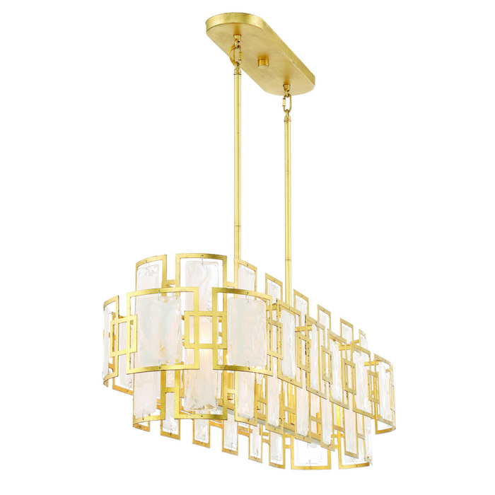 Savoy House Portia 6-Light Linear Chandelier in True Gold