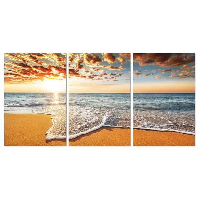 Bellini 3 Piece acrylic panel picture of - Warm Sandy Beach