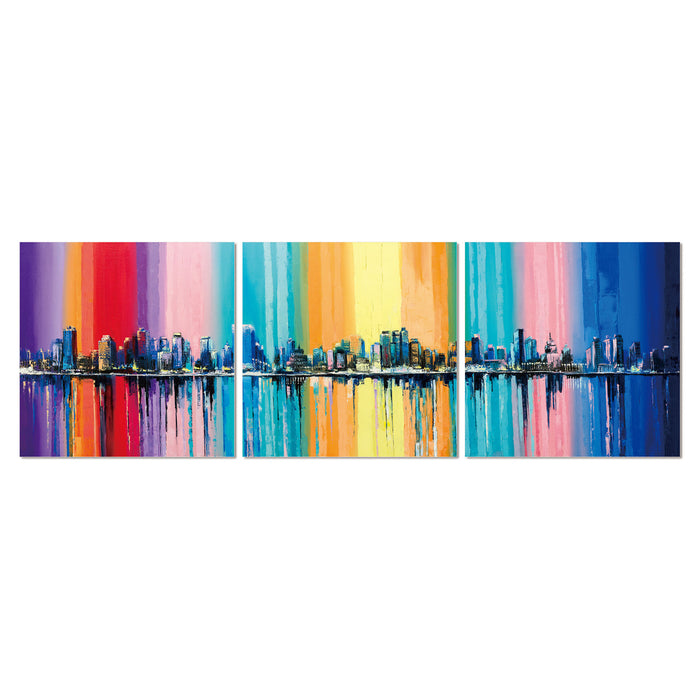 Bellini 3 Piecea acrylic picture of - Rainbow City