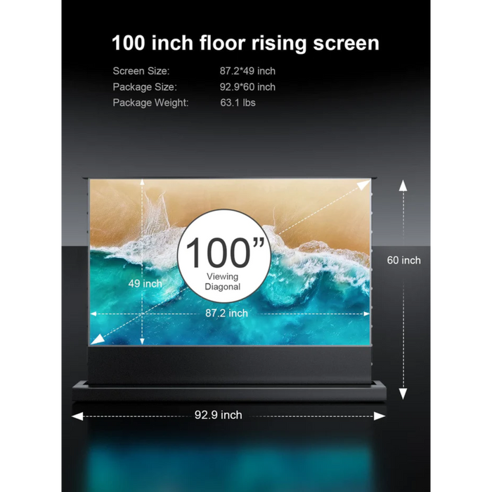 AWOL Vision 100"-120" Cinematic+ ALR Motorized Floor Rising Acoustic Screen