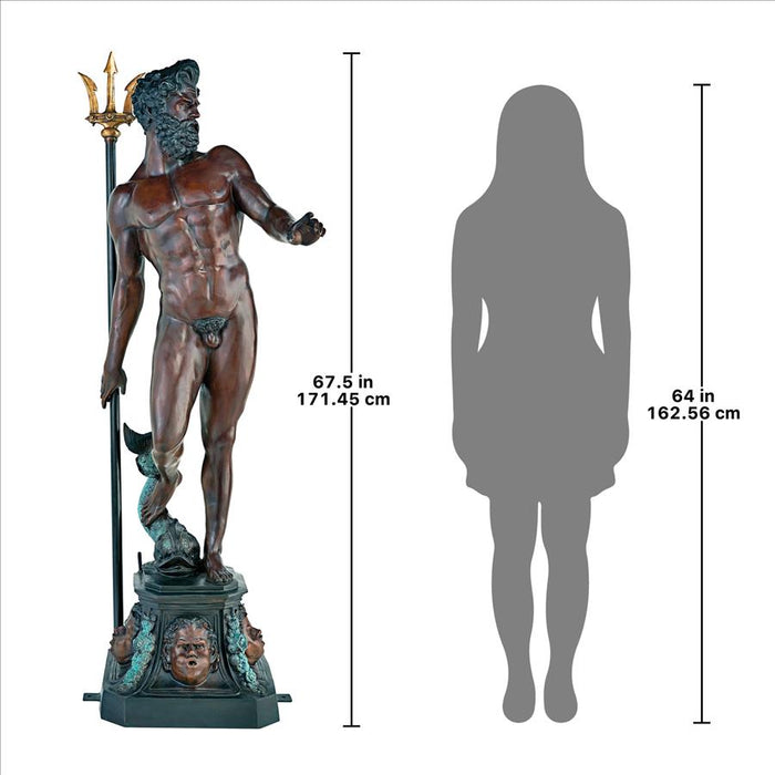 Design Toscano Poseidon God of the Sea Cast Bronze Garden Statue
