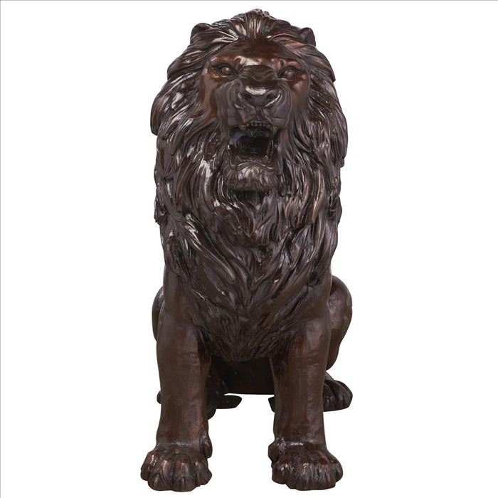 Design Toscano Sentinel Lion Cast Bronze Garden Statue: Left
