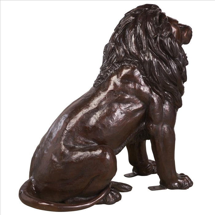 Design Toscano Sentinel Lion Cast Bronze Garden Statue: Left