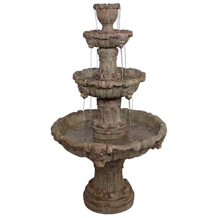 Design Toscano Medici Lion Four-Tier Fountain: Brown Stone