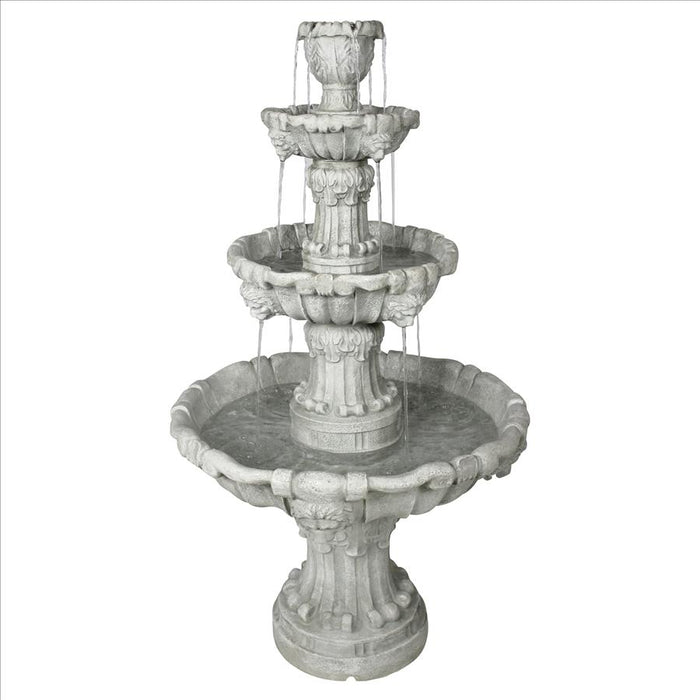 Design Toscano Medici Lion Four-Tier Fountain: Antique Stone