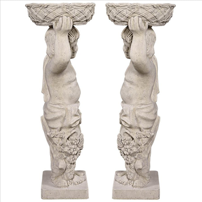 Design Toscano Young Bacchus with Basket Planters Garden Statues: Set of Two