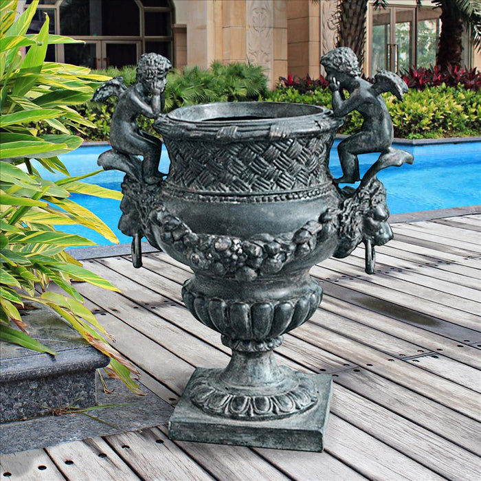 Design Toscano The Duval Double Cherub Cast Bronze Garden Urn