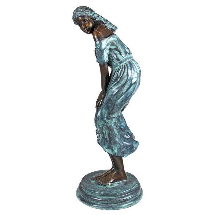 Design Toscano Windblown Quality Lost Wax Bronze Statue