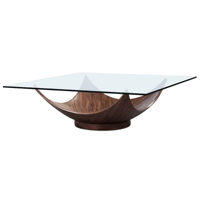 Bellini Candice Walnut Glass Top Coffee Table