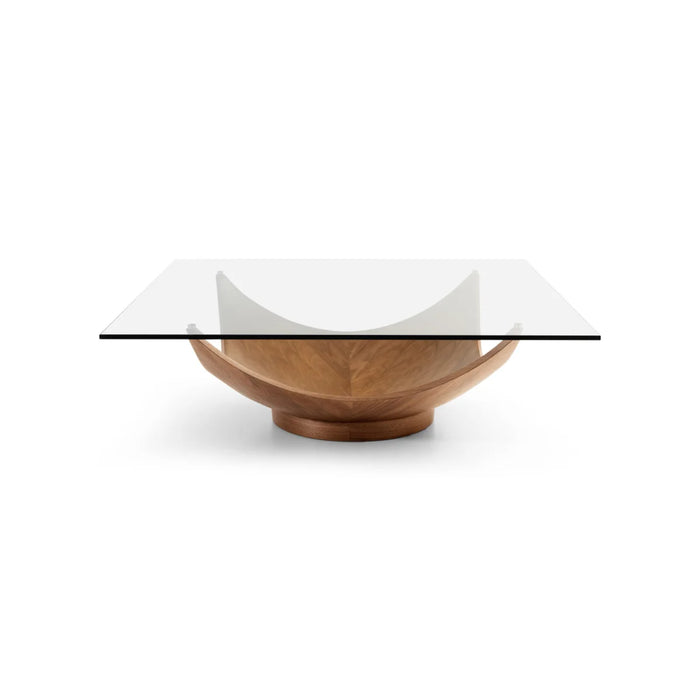 Bellini Candice Walnut Glass Top Coffee Table