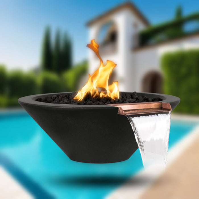 The Outdoor Plus Cazo 31" Round Concrete Fire & Water Bowl