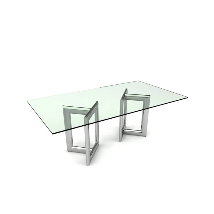 Bellini Laina Rectangular Glass Top Dining Table