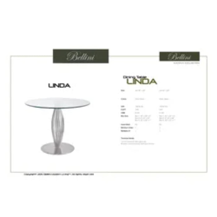 Bellini Linda Round Glass Top Dining Table