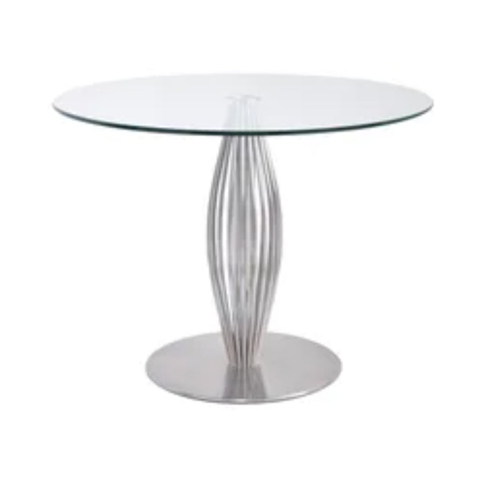 Bellini Linda Round Glass Top Dining Table