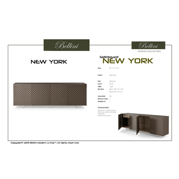 Bellini New York Dark Grey Sideboard