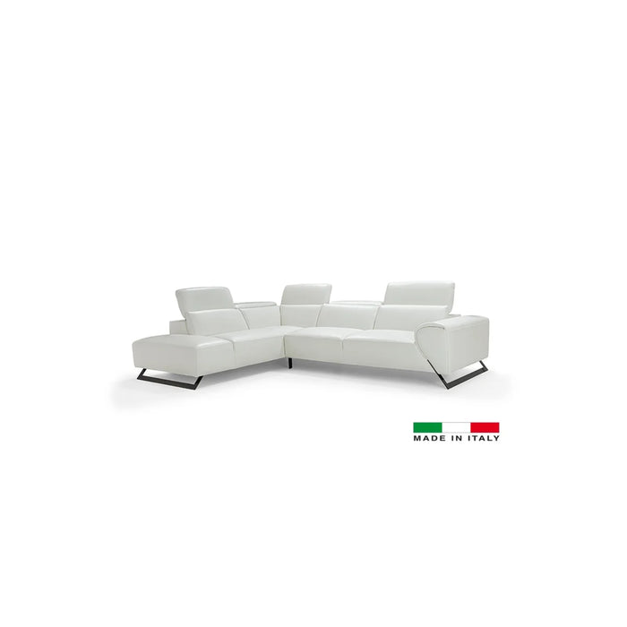 Bellini Ricci Full Grain Italian Leather Sectional White