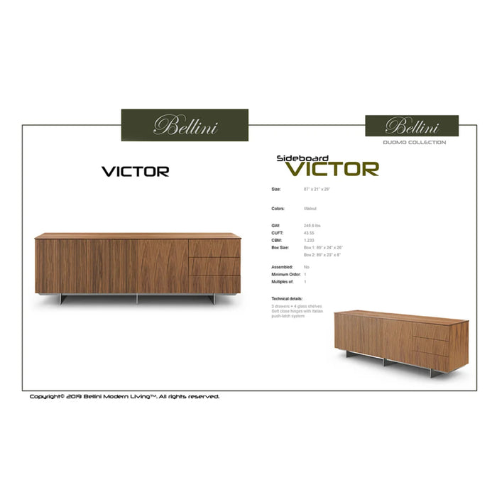 Bellini Victor Walnut Sideboard